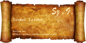 Szabó Izidor névjegykártya
